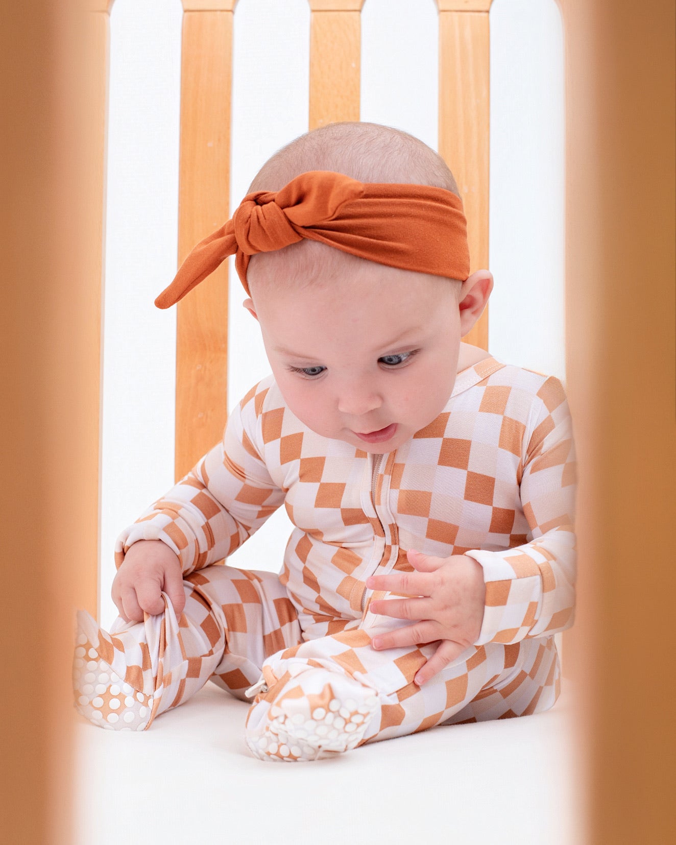 Vanilla Checks Zippy Romper