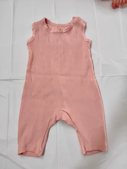 Honest Co Organic Cotton Ribbed Romper (3-6)
