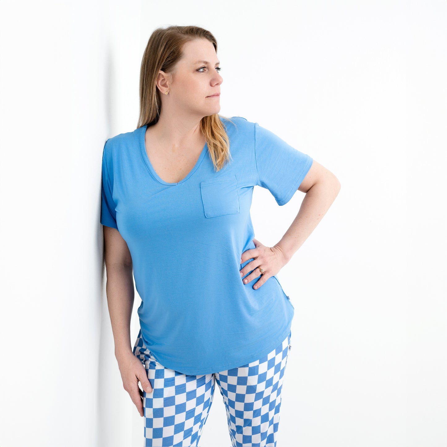 Azure Short Sleeve V-Neck