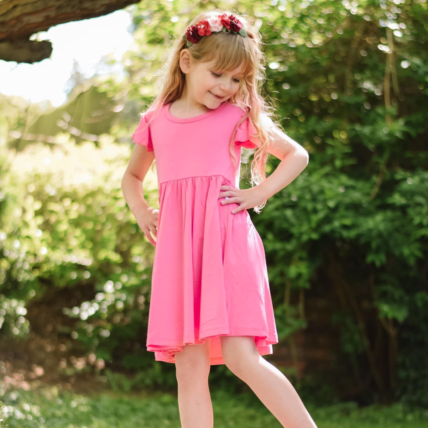 Flamingo Twirl Dress