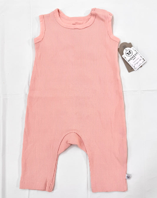 Honest Co Organic Cotton Ribbed Sleeveless Romper (6-9M)