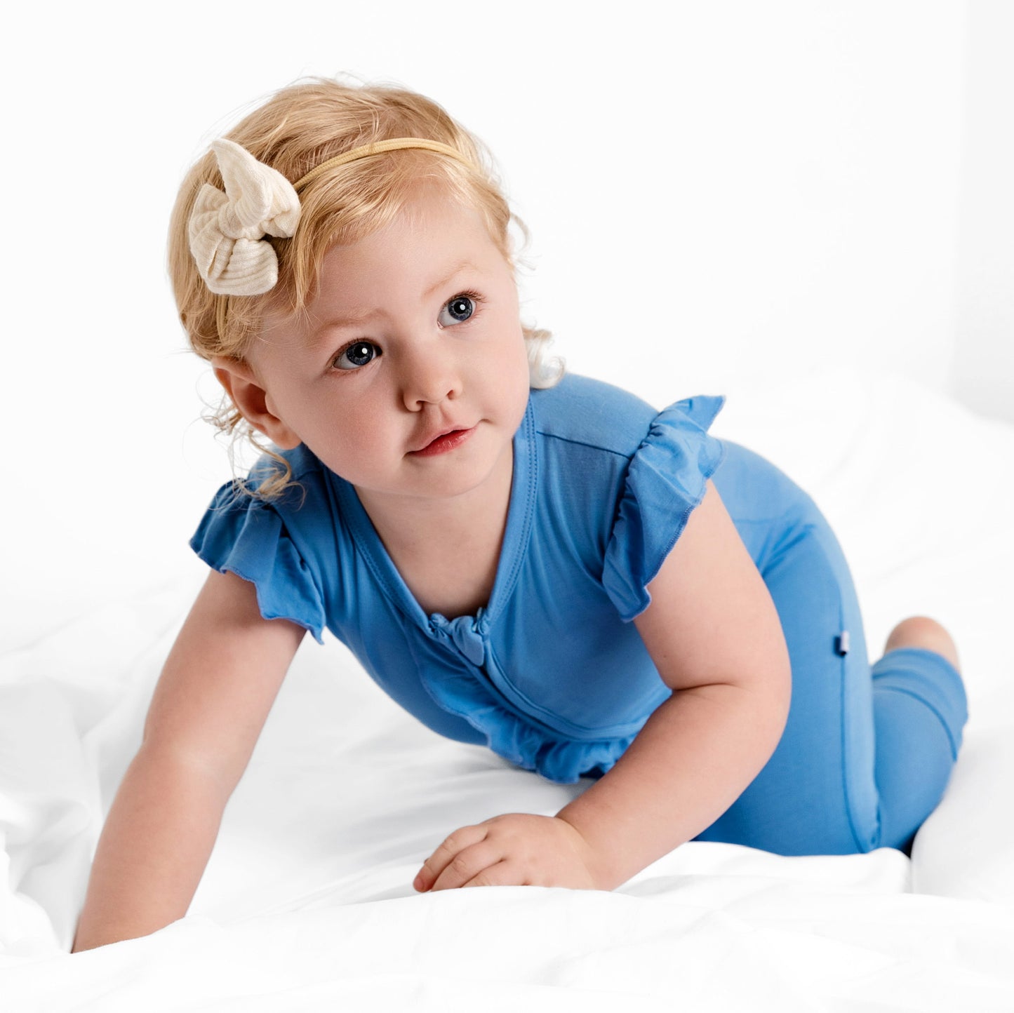 Azure Ruffle Zippy Romper