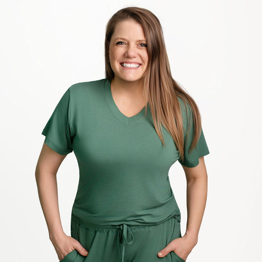 Forest Short Sleeve V-Neck