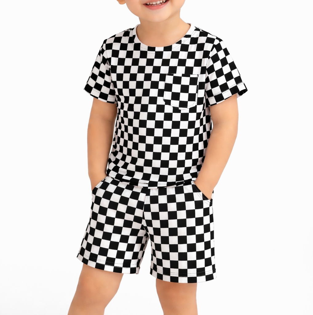 Midnights Checks Jogger 2pc Shorts Set