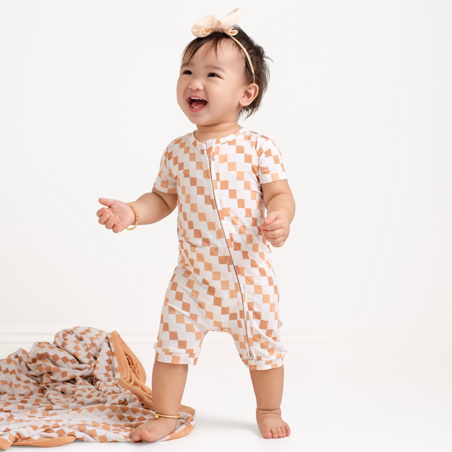 Vanilla Checks Shorty Romper