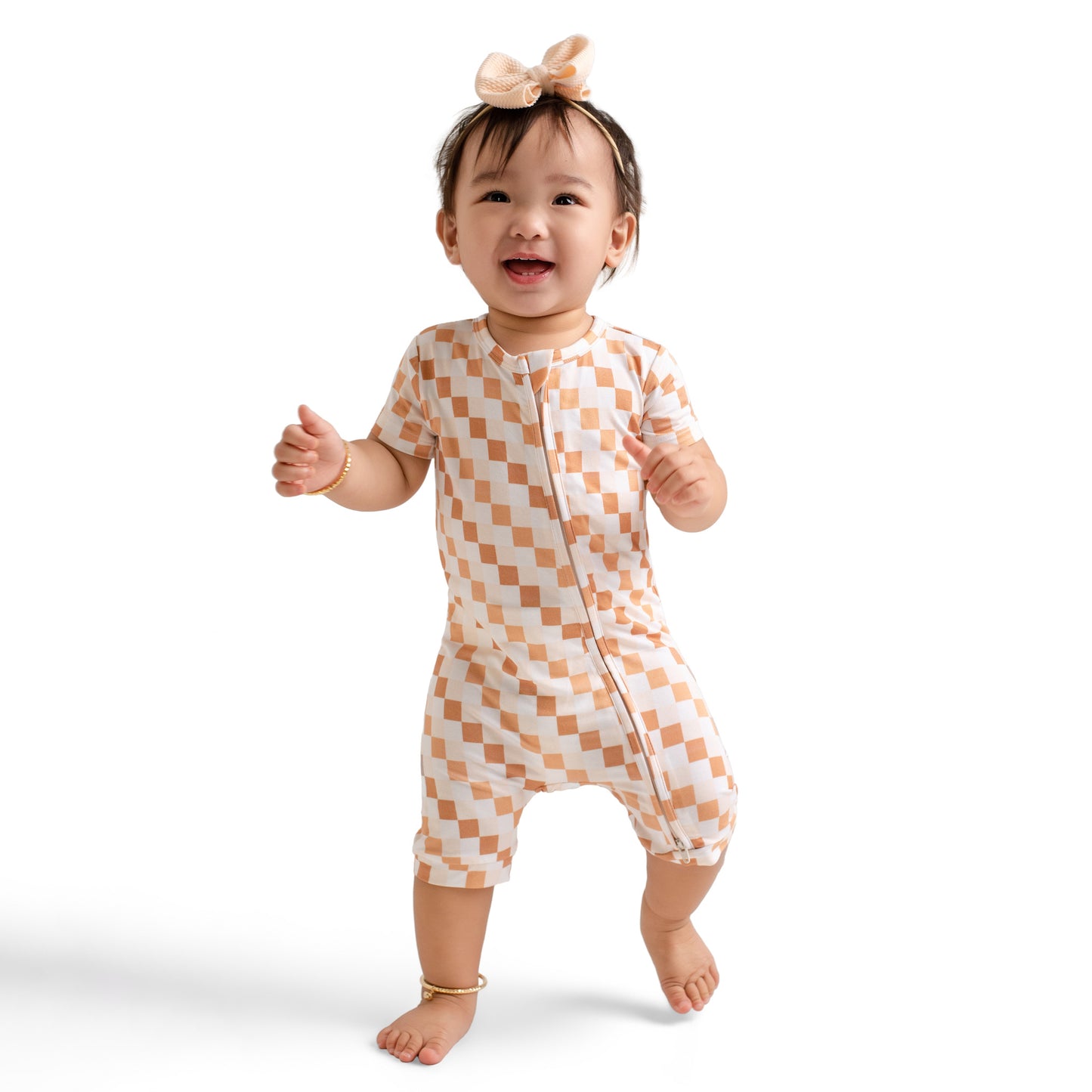 Vanilla Checks Shorty Romper