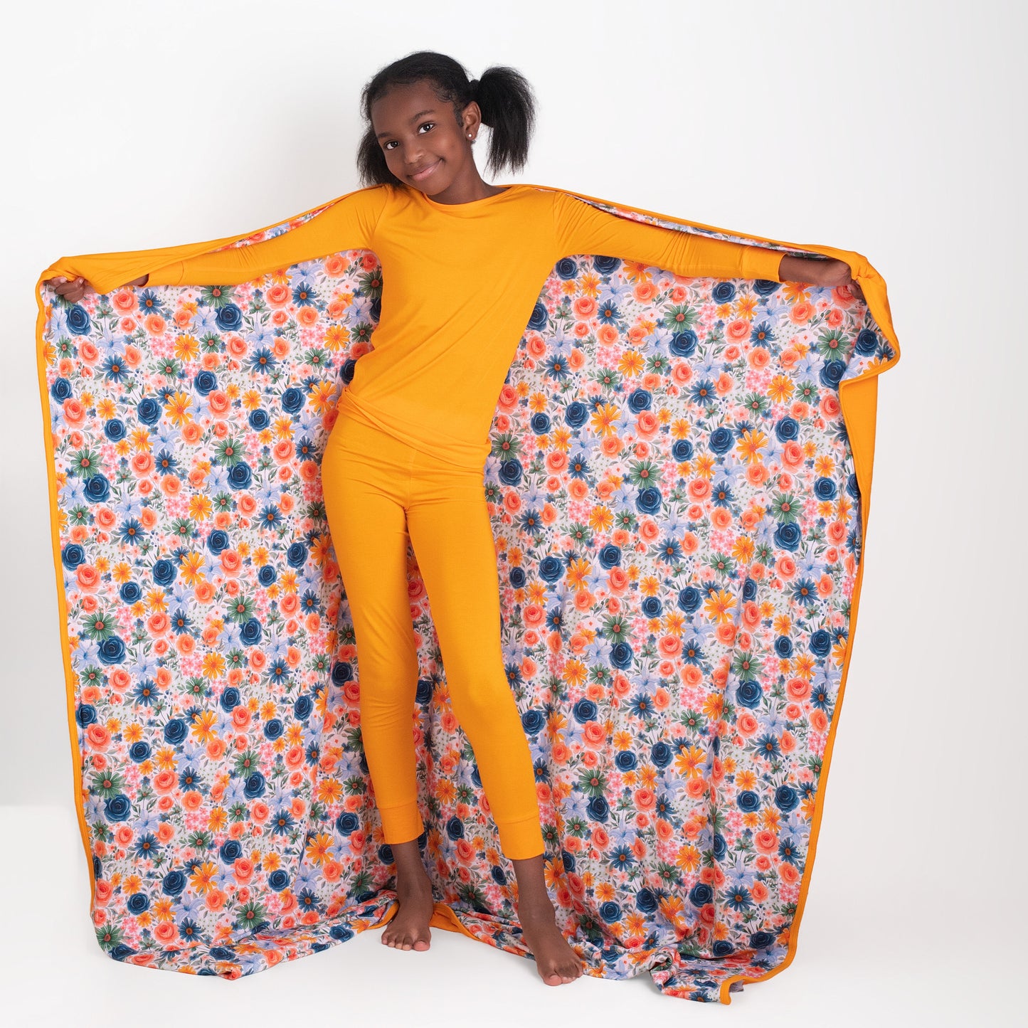 Emilia/Tangerine Triple Layer Bamboo Blanket