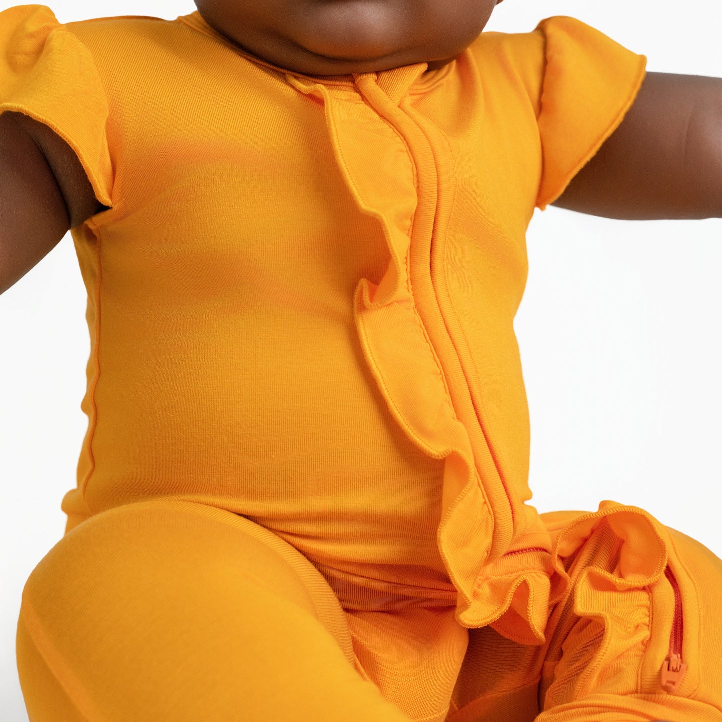 Tangerine Ruffle Romper