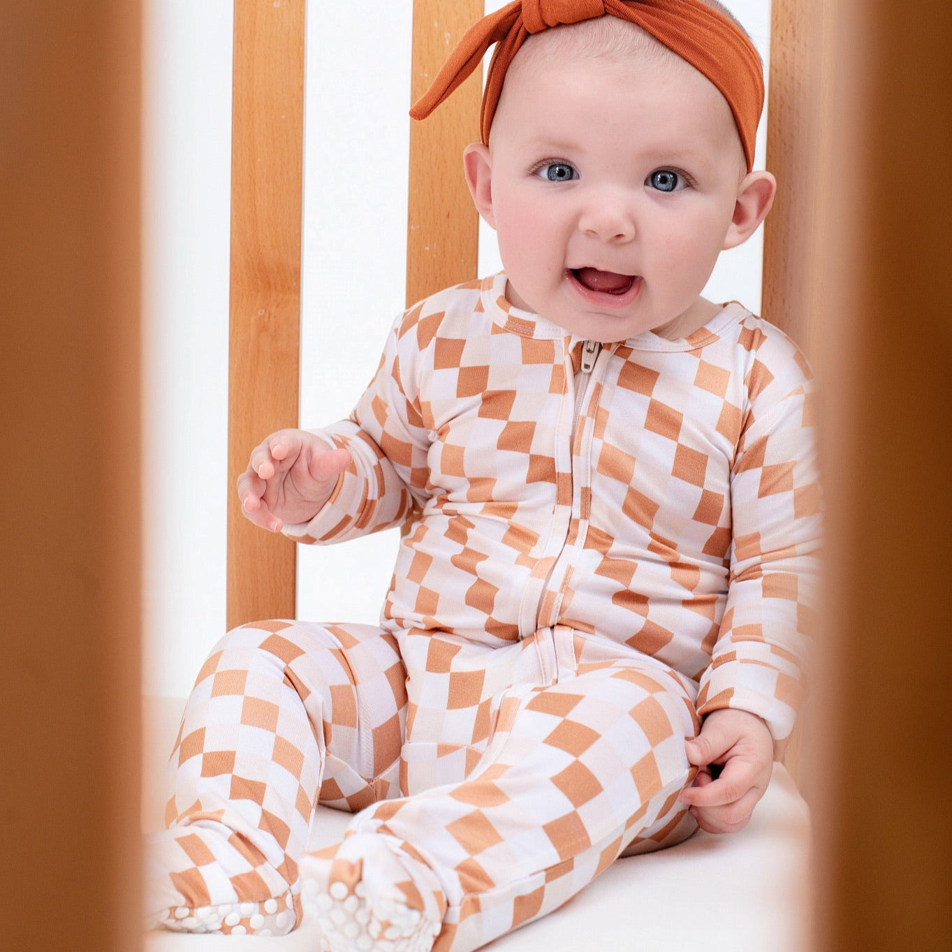Vanilla Checks Zippy Romper