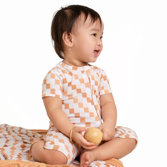 Vanilla Checks Shorty Romper