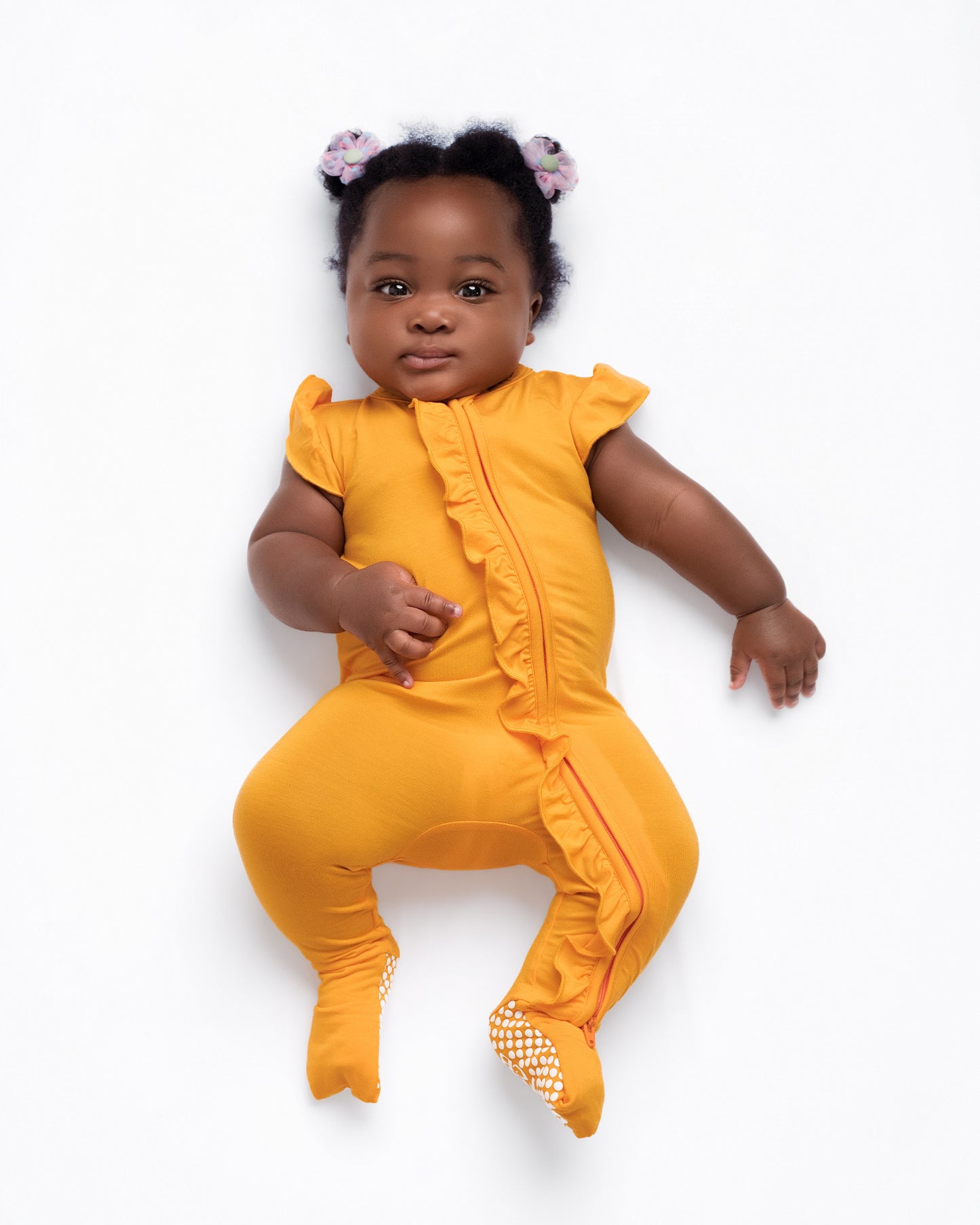 Tangerine Ruffle Romper