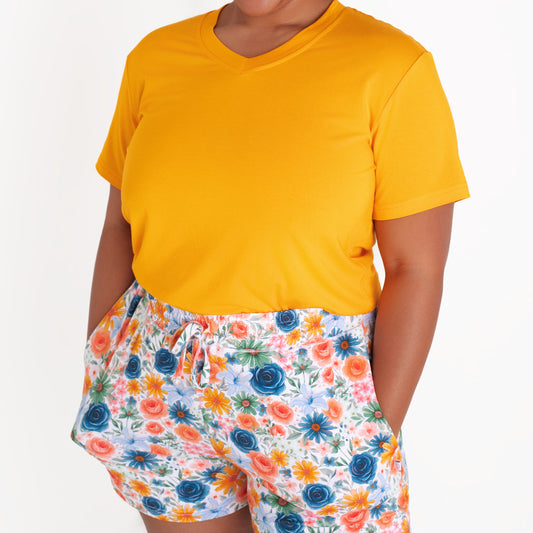 Tangerine Short Sleeve V-Neck