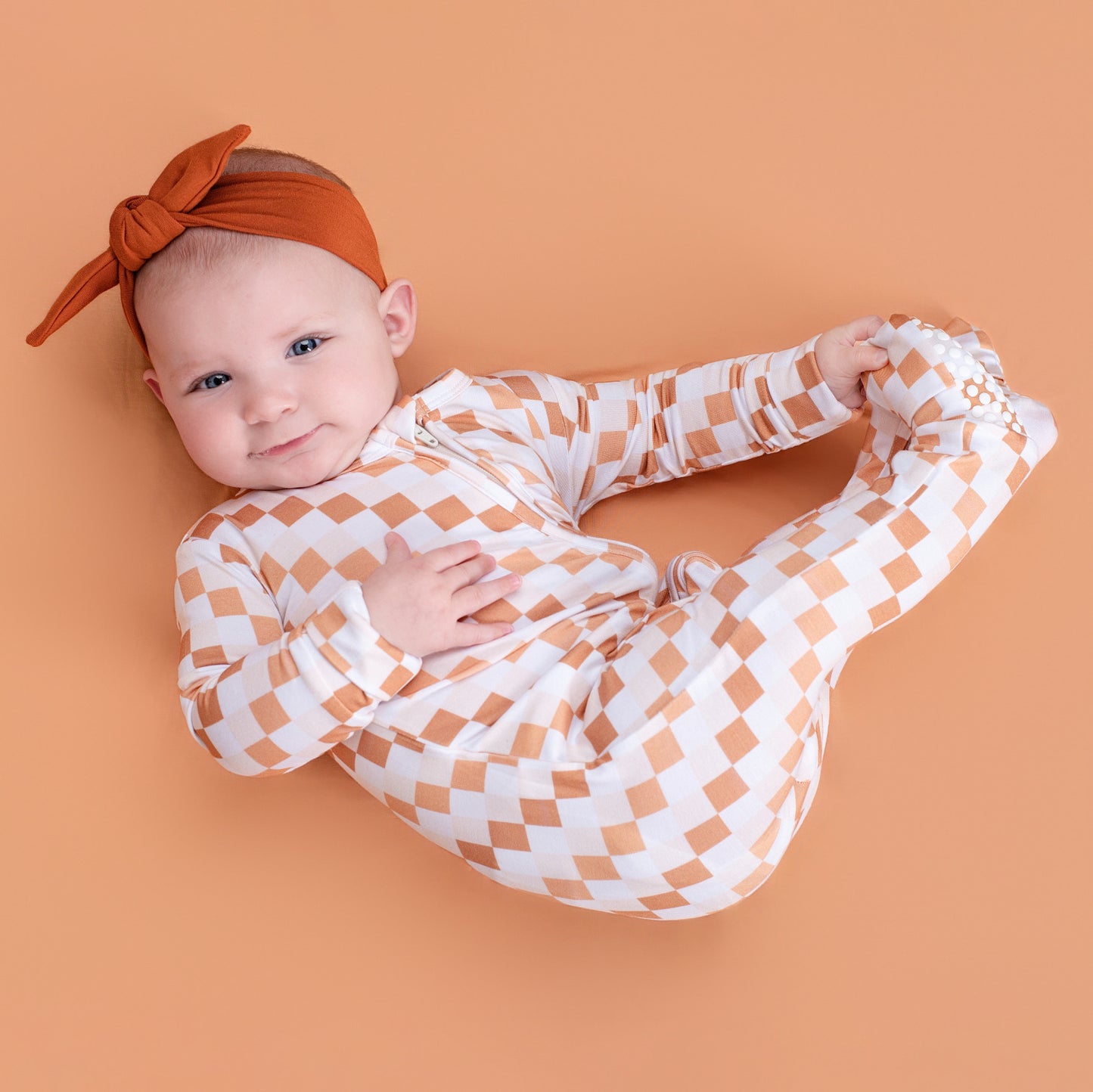 Vanilla Checks Zippy Romper