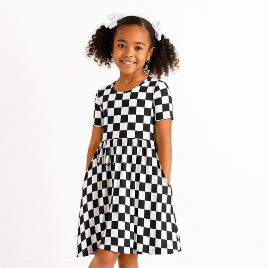Midnights Checks Twirl Dress