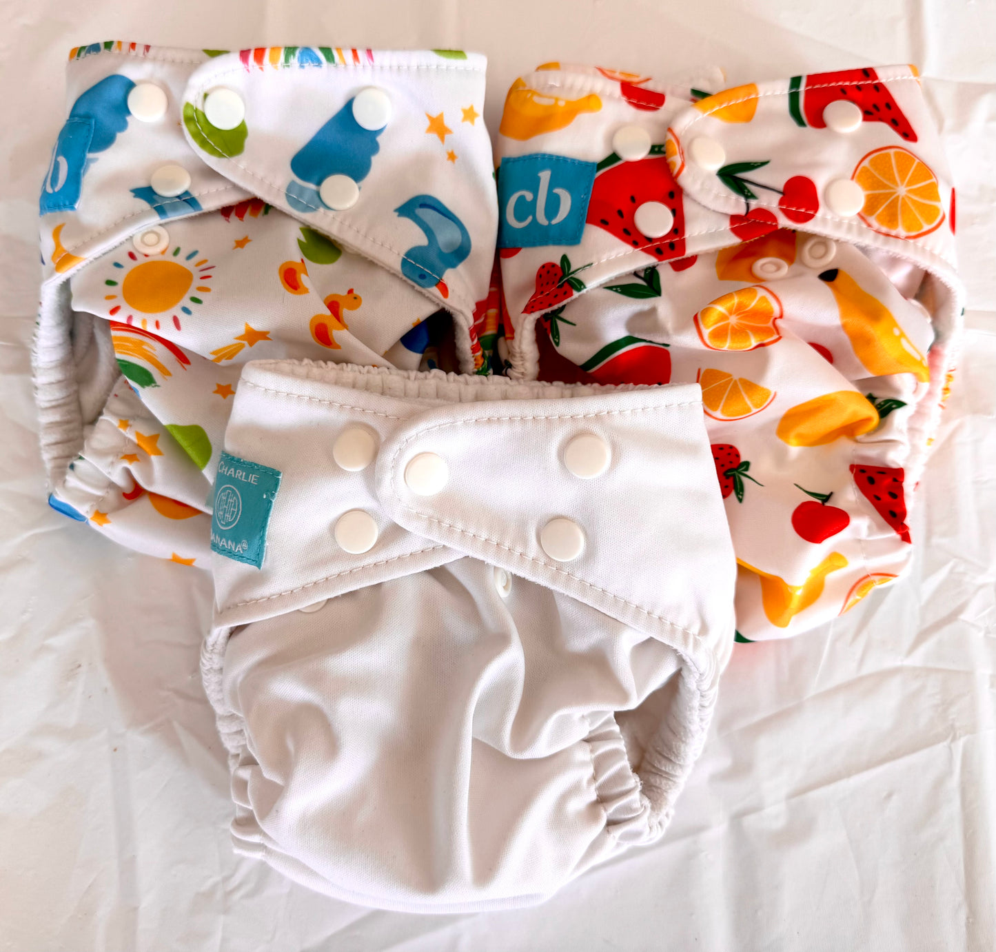 3-pk Charlie Banana One Size Cloth Diapers