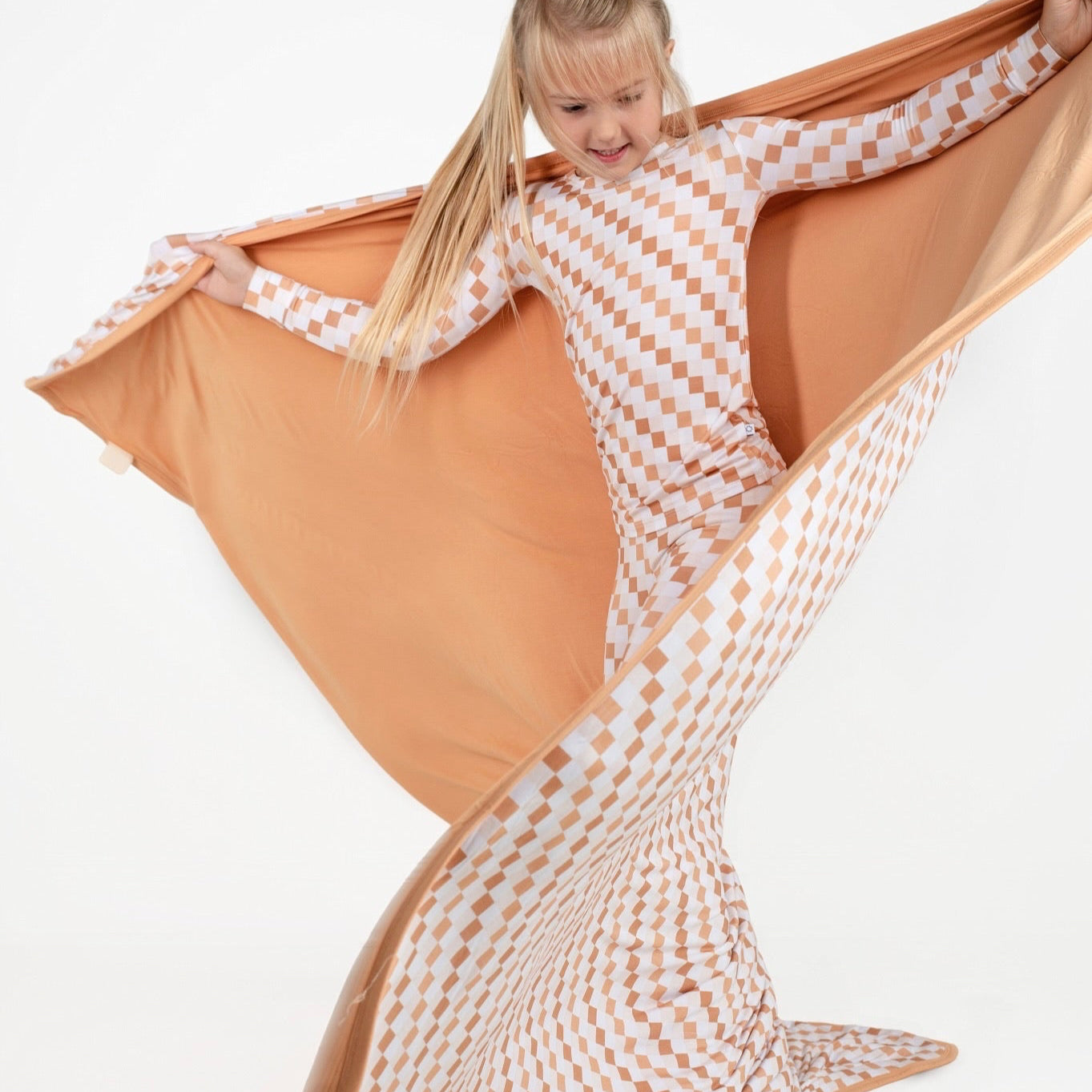 Vanilla Checks Triple Layer Bamboo Blanket