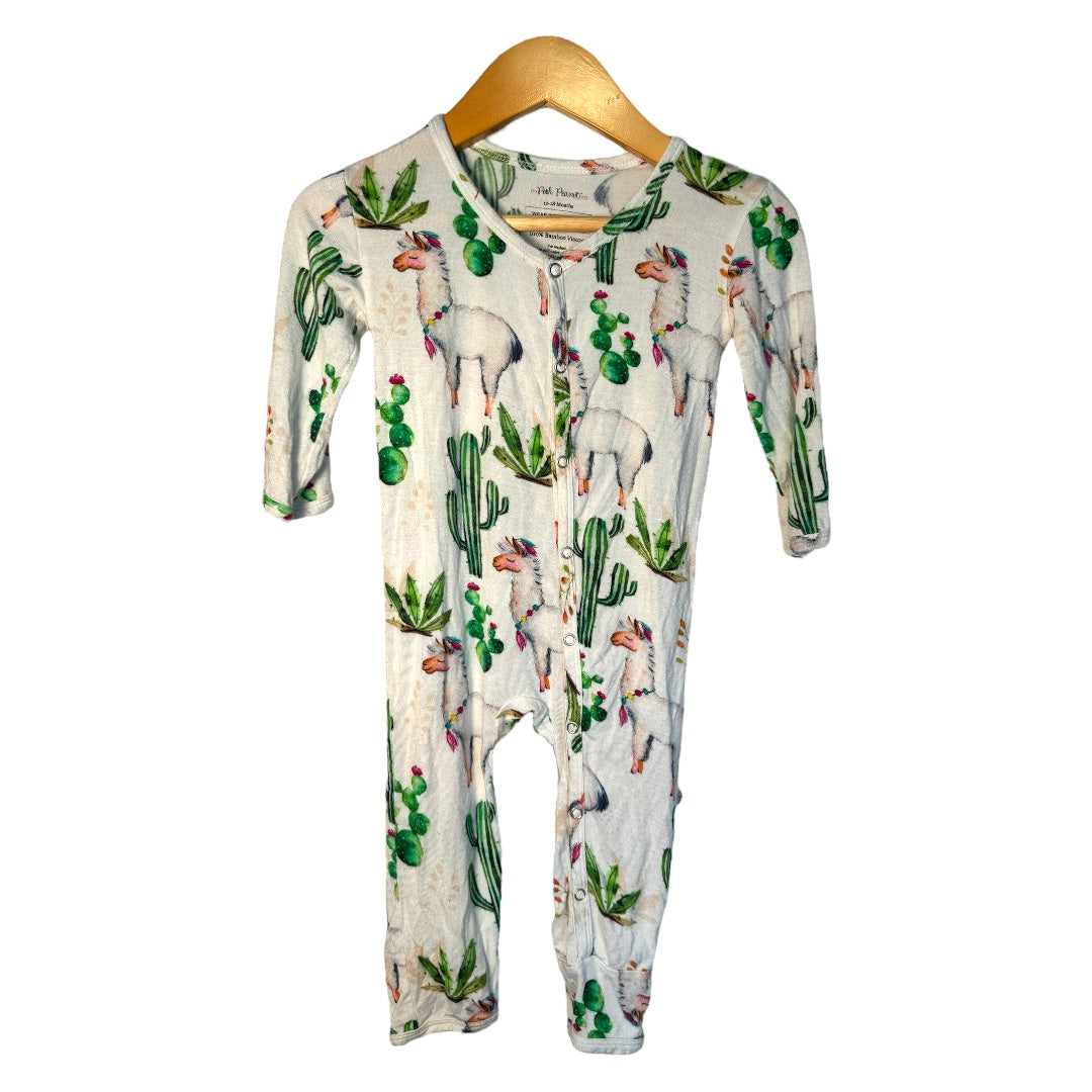 Posh Peanut Cactus Footless Button Romper (12-18M)