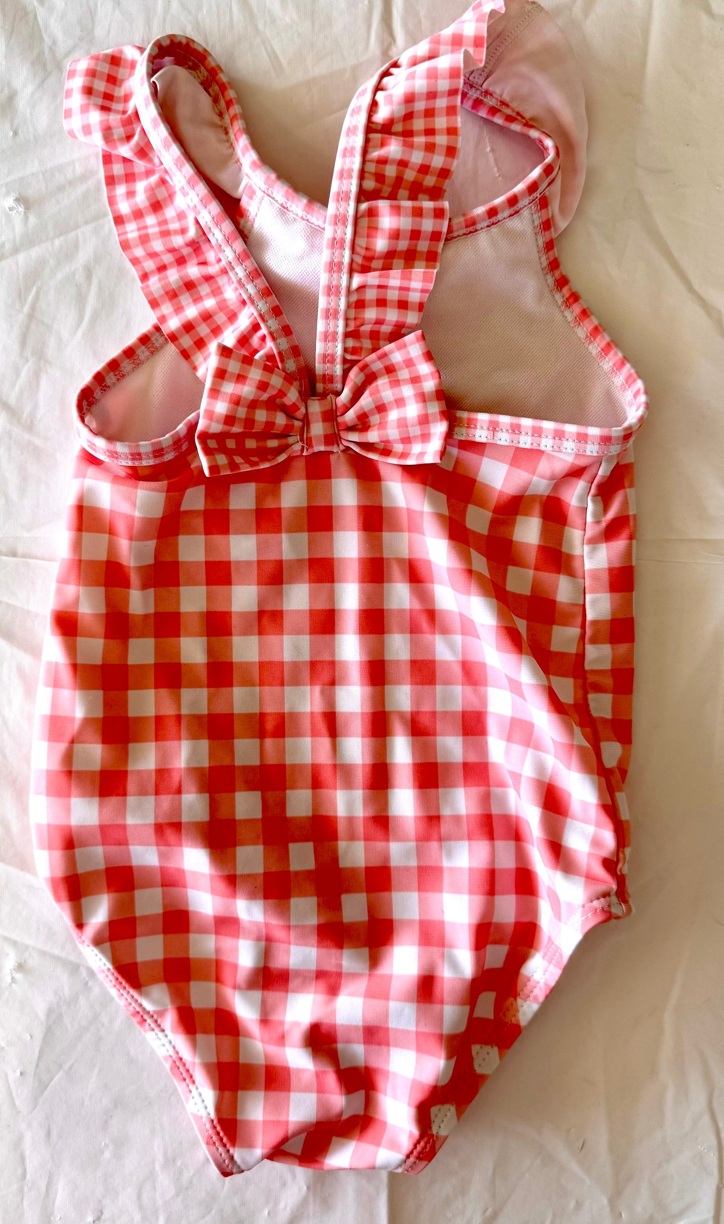 Carters Pink & White Check Swimsuit (12M)