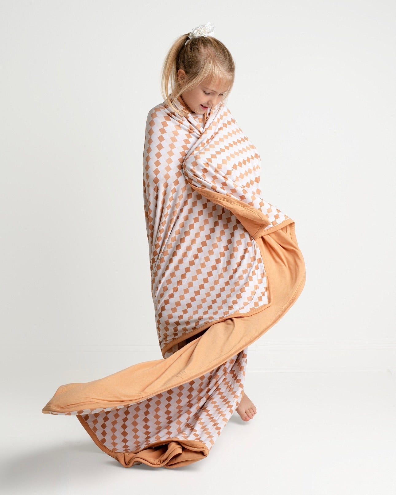 Vanilla Checks Triple Layer Bamboo Blanket