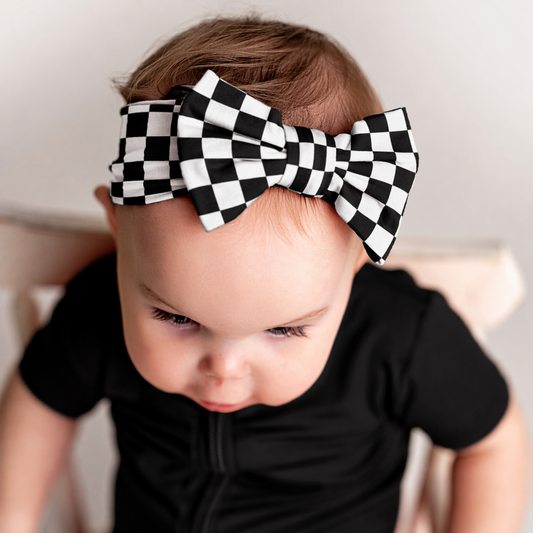 Midnights Checks Baby/Toddler Hair Bow