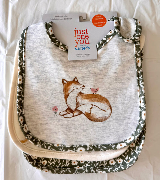 Carters 3 Piece Fox Bibs