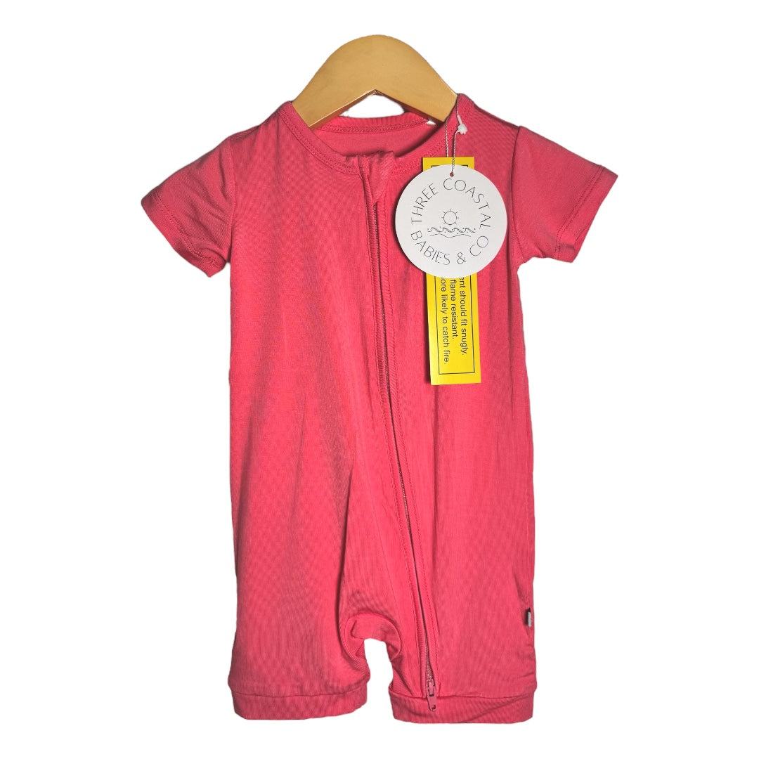 Three Coastal Babies Flamingo Shorty Romper (6-12M)