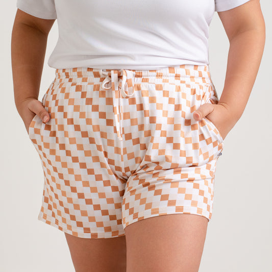 Women’s Vanilla Checks Lounge Shorts