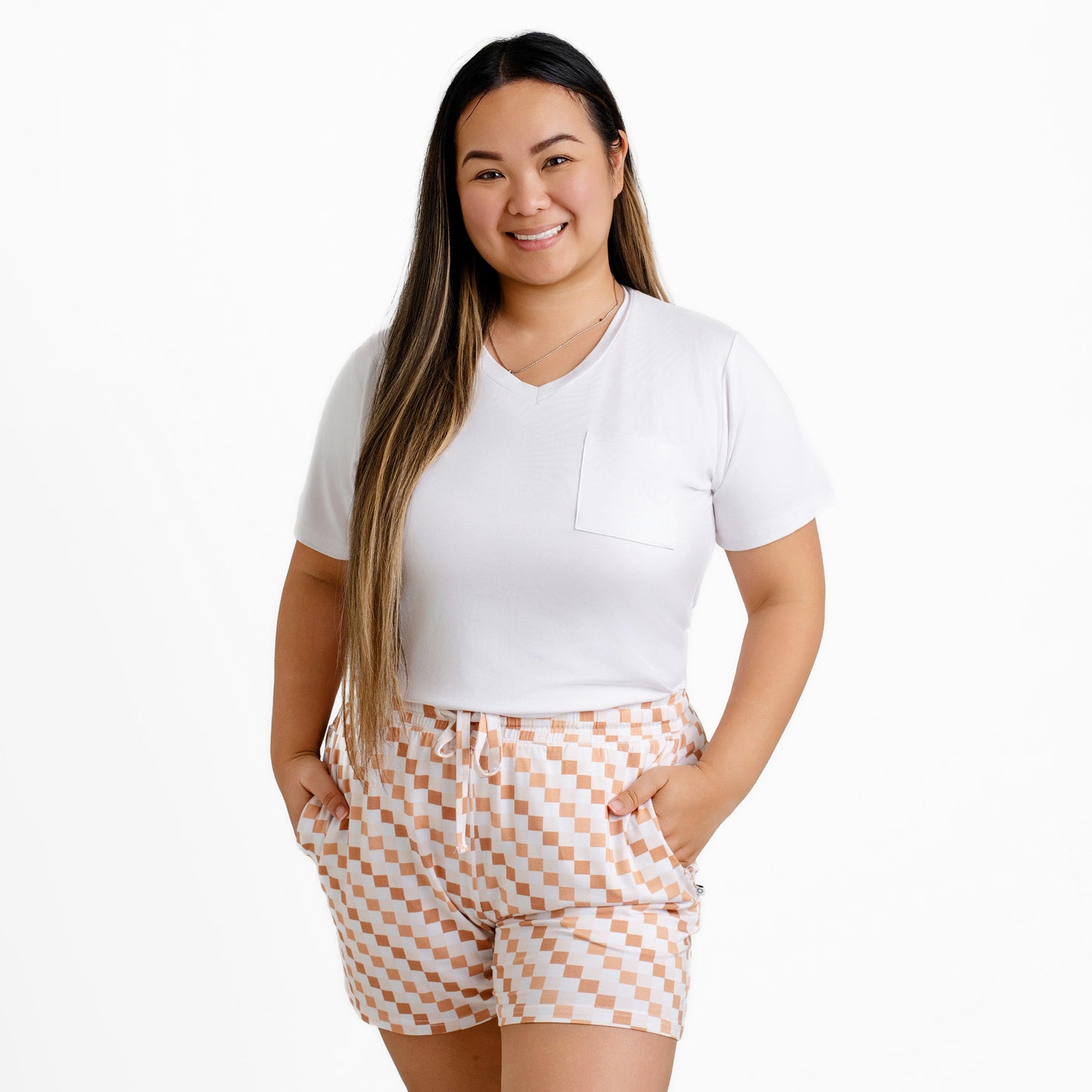 Women’s Vanilla Checks Lounge Shorts