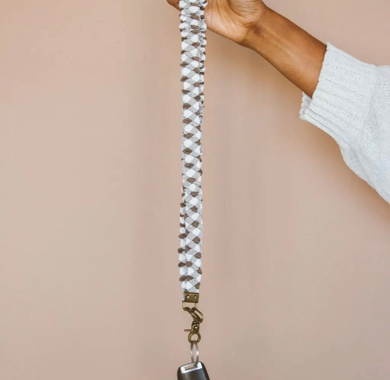 Andi Brown Check Lanyard