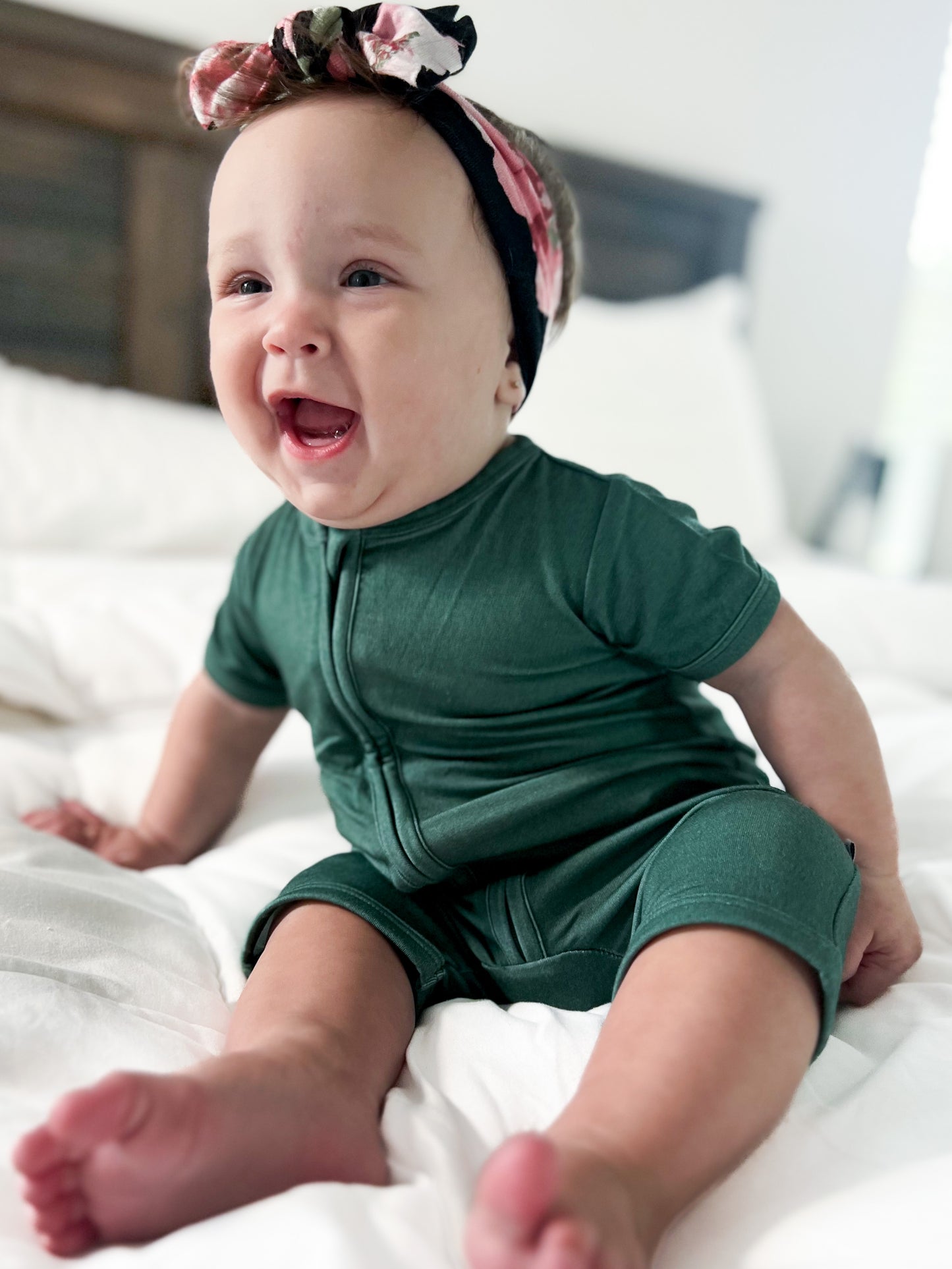 Forest Bamboo Shorty Romper